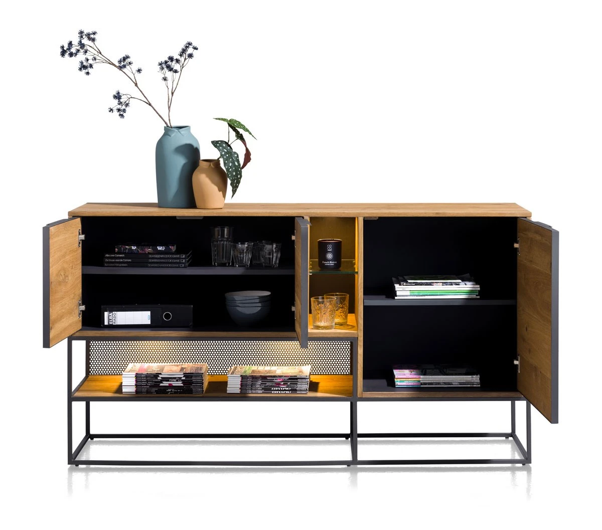 Dressoir City - Railway Brown - 160cm - Afbeelding 2