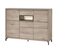 Dressoir Kwadro - Zwart - 184cm + Hoogte 131cm
