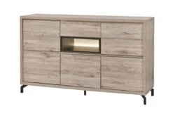 Dressoir Kwadro - Zwart - 184cm + Hoogte 109cm