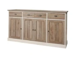 Dressoir York - Lariks + Kristal Eik (front) - 215cm + Hoogte 111cm