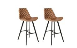 Set Van 2 Barstoelen Alicante - Cognac