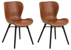 Set Van 2 Stoelen Batilda - Cognac - 4 Poten
