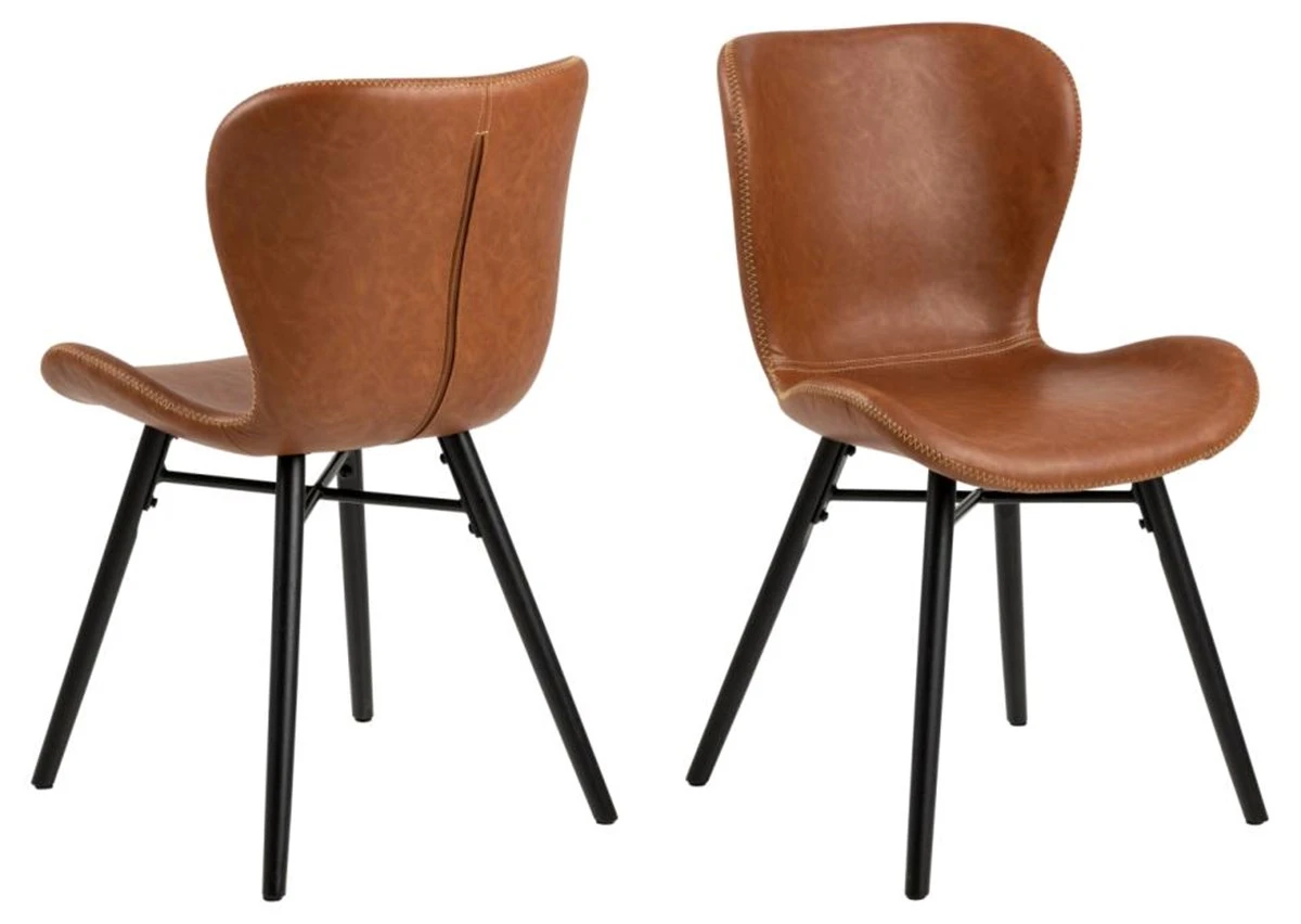 Set Van 2 Stoelen Batilda - Cognac - 4 Poten - Afbeelding 2