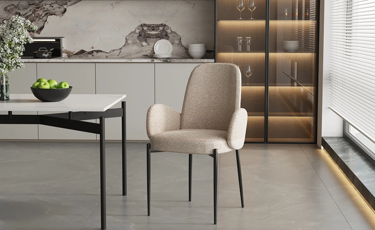 Set Van 2 Stoelen Bilbao - Bouclé Sand - Afbeelding 2