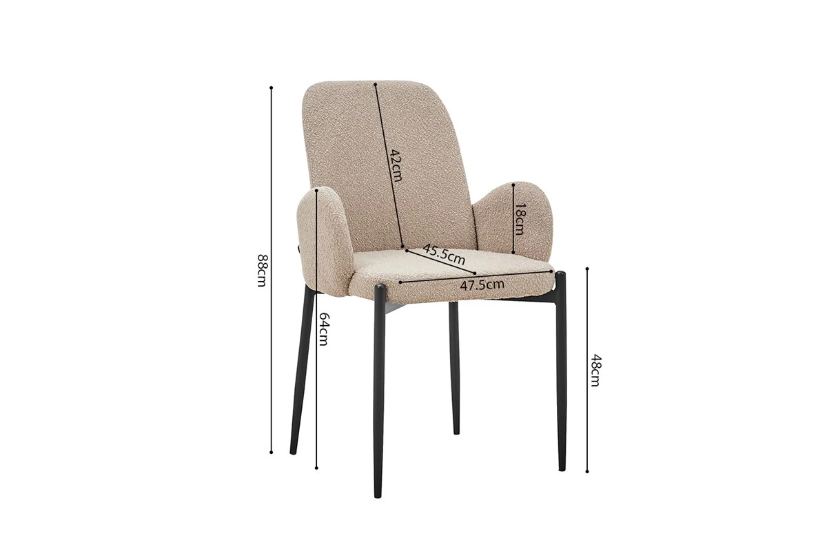 Set Van 2 Stoelen Bilbao - Bouclé Sand - Afbeelding 4