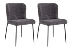 Set Van 2 Stoelen Lisa - Bouclé Donkergrijs