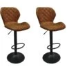 Set Van 2 Barstoelen Malaga - Cognac