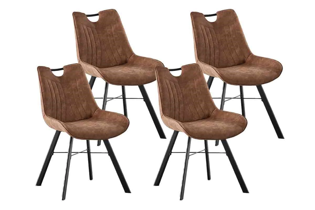 Set Van 4 Stoelen Pablo 9105 - Donkerbruin