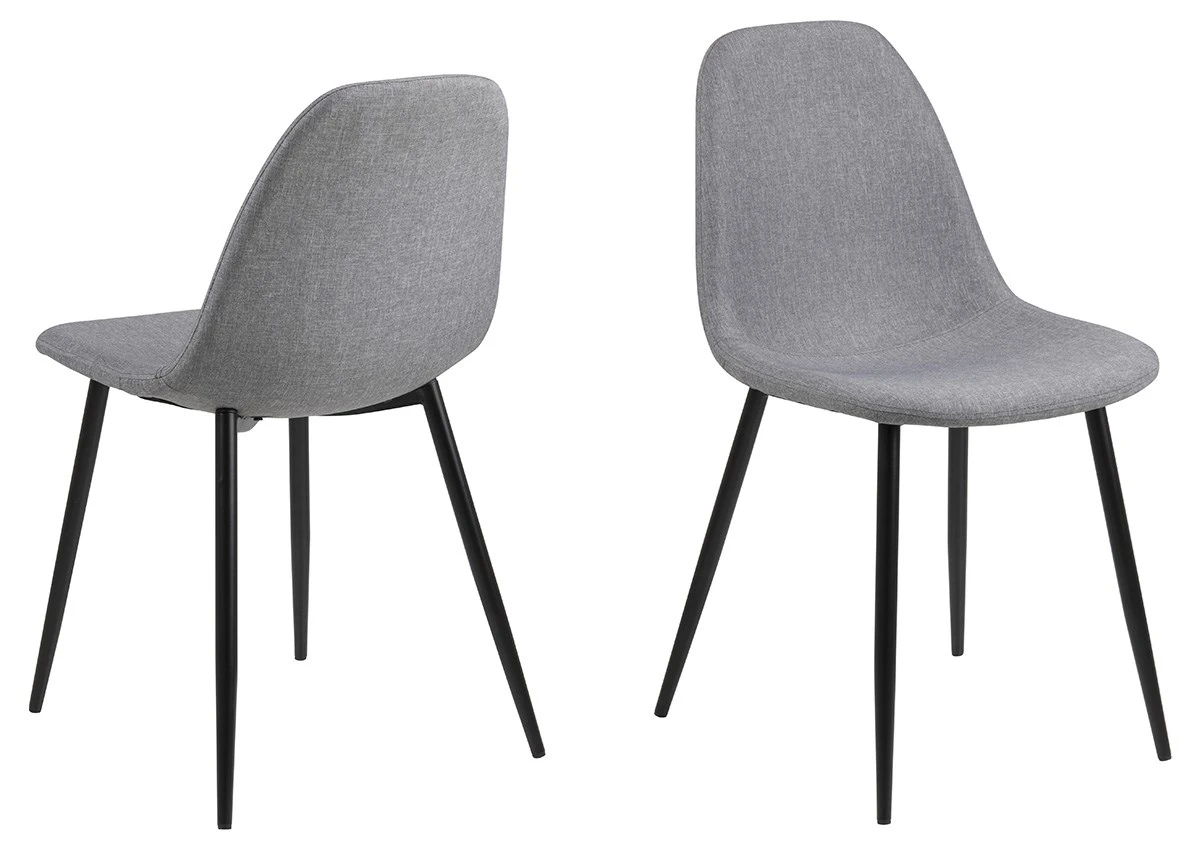 Set Van 4 Stoelen Wilma - Light Grey - Zwarte Poten - Afbeelding 4