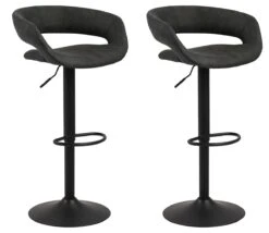 Set Van 2 Barstoelen Grace 85634 - Antraciet