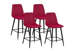 Set Van 4 Barstoelen Boy - Bordeaux