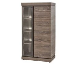 Vitrine Belluno - Met Verlichting - Donkerbruin - Rechts - 84cm