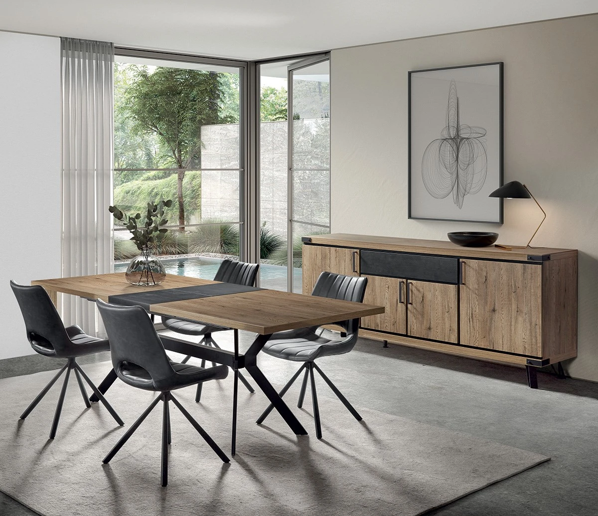 Woonkamer Neto - Met Dressoir 220cm/zonder Vitrine