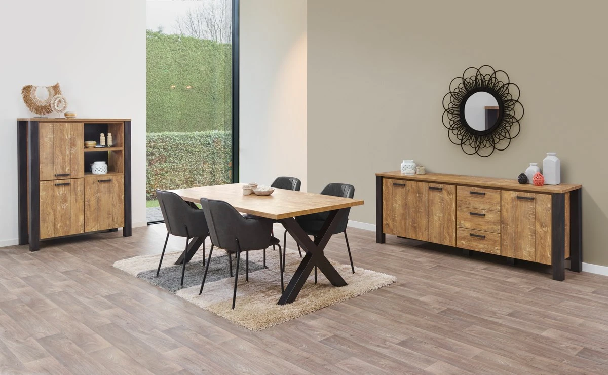 Dressoir Olivia - Oranje Teakhout - 216 Cm - Afbeelding 2