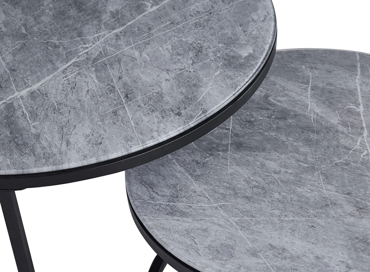Set Van 2 Salontafels Boston - Steengrijs Glas - Afbeelding 3