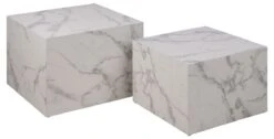 Set Van 2 Salontafels Dice - White Marble
