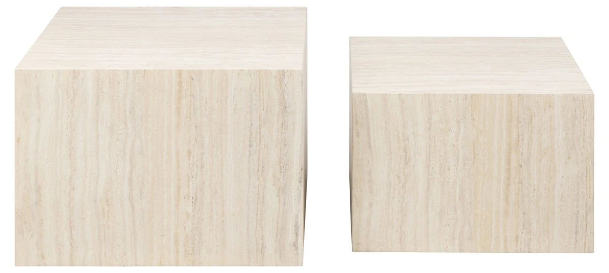 Set Van 2 Salontafels Dice - Travertine - Afbeelding 3