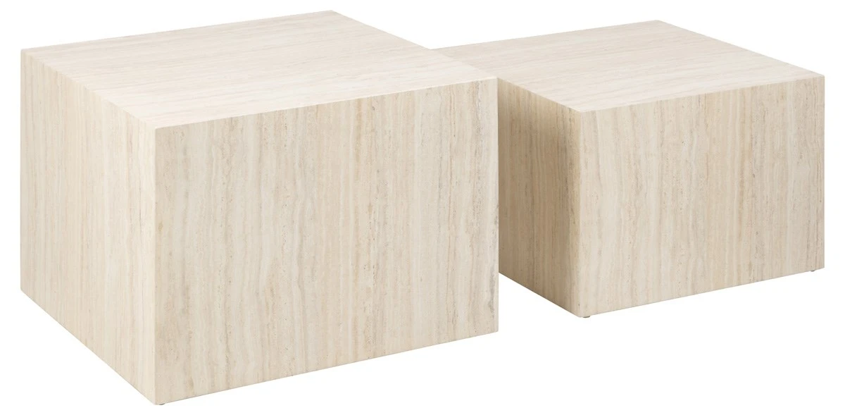 Set Van 2 Salontafels Dice - Travertine