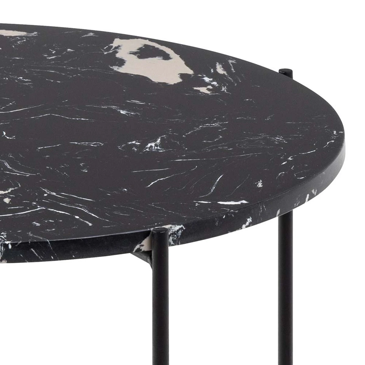 Bijzettafel Avila - Marble Black - ⌀ 52 - Afbeelding 2