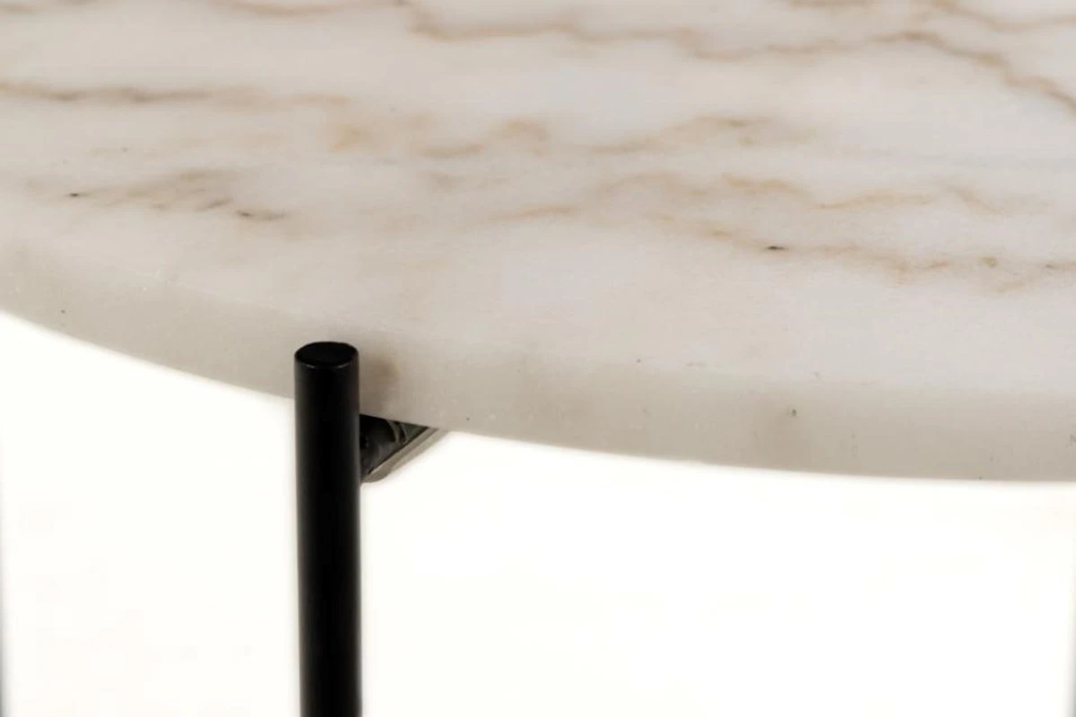 Bijzettafel Avila - Marble White - ⌀ 52 - Afbeelding 2