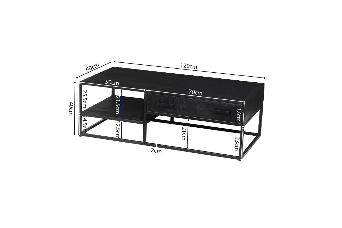 Salontafel Madeira 3300 - Mangolia Zwart - Afbeelding 4