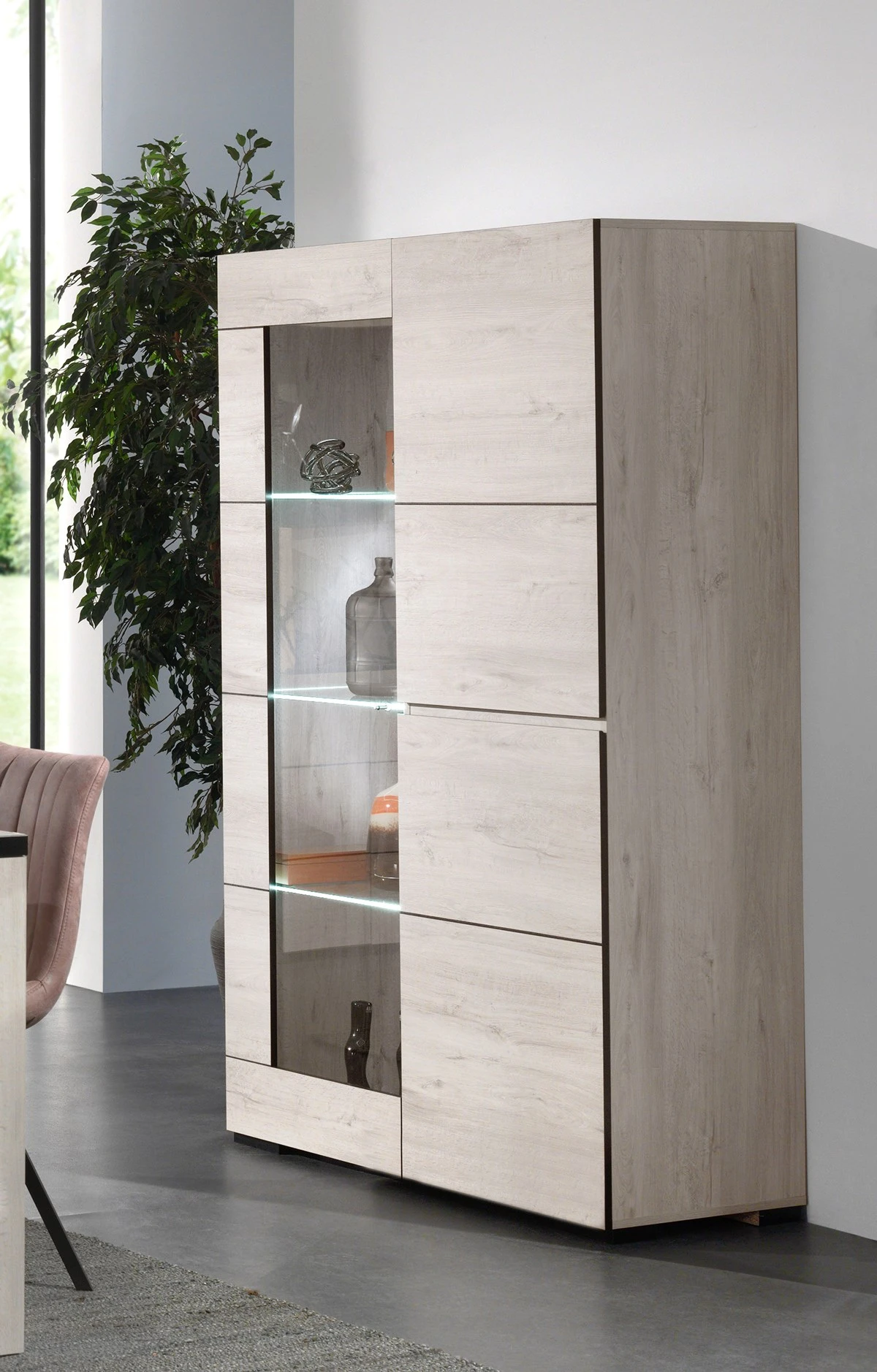 Vitrine 2 Deuren Met Verlichting Elba - Afbeelding 3